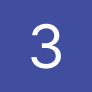 A blue square with the number three in white.