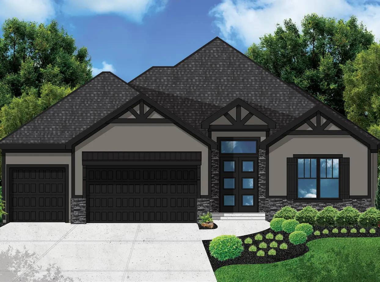 A rendering of the front of a house.